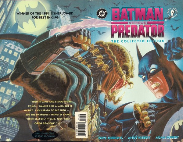 Batman vs Preador front and back cover TPB_600x466