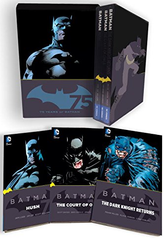 Batman 75 anniversary box set with slip cover 3 books Court of Owls, Dark Knight Returns, Hush