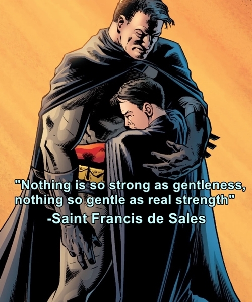 bat hug hd batman robin gentleness in strength st francis de sales quote